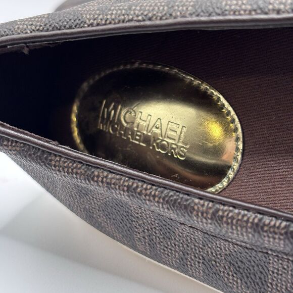 Michael Kors Keaton MK Signature Logo Flat Slip-On Brown Sneakers Women Size 8M - Picture 6 of 8